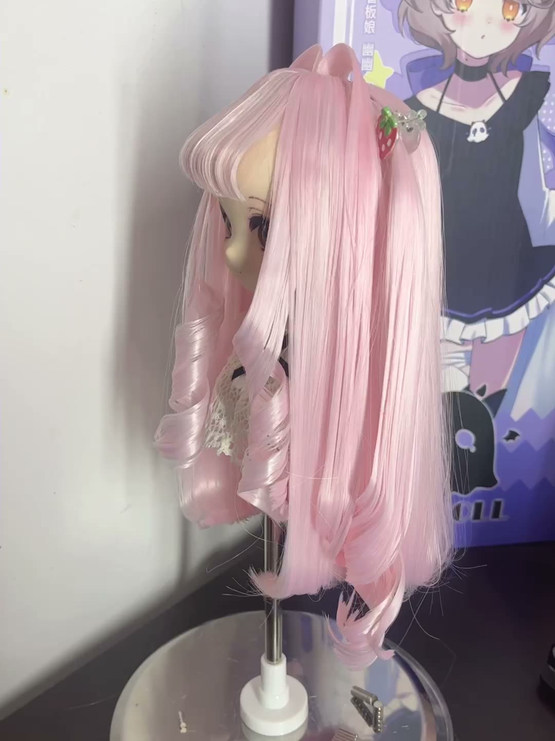 Pastel Pink Twin Tail Doll Wig