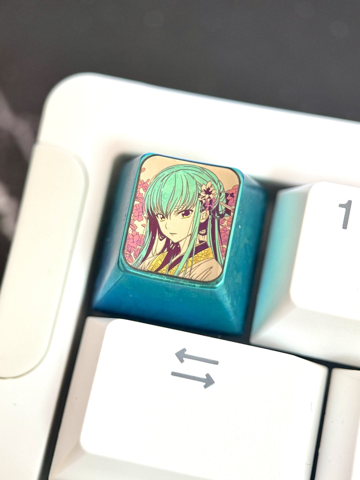 Titanium Alloy Anime Keycap Teal