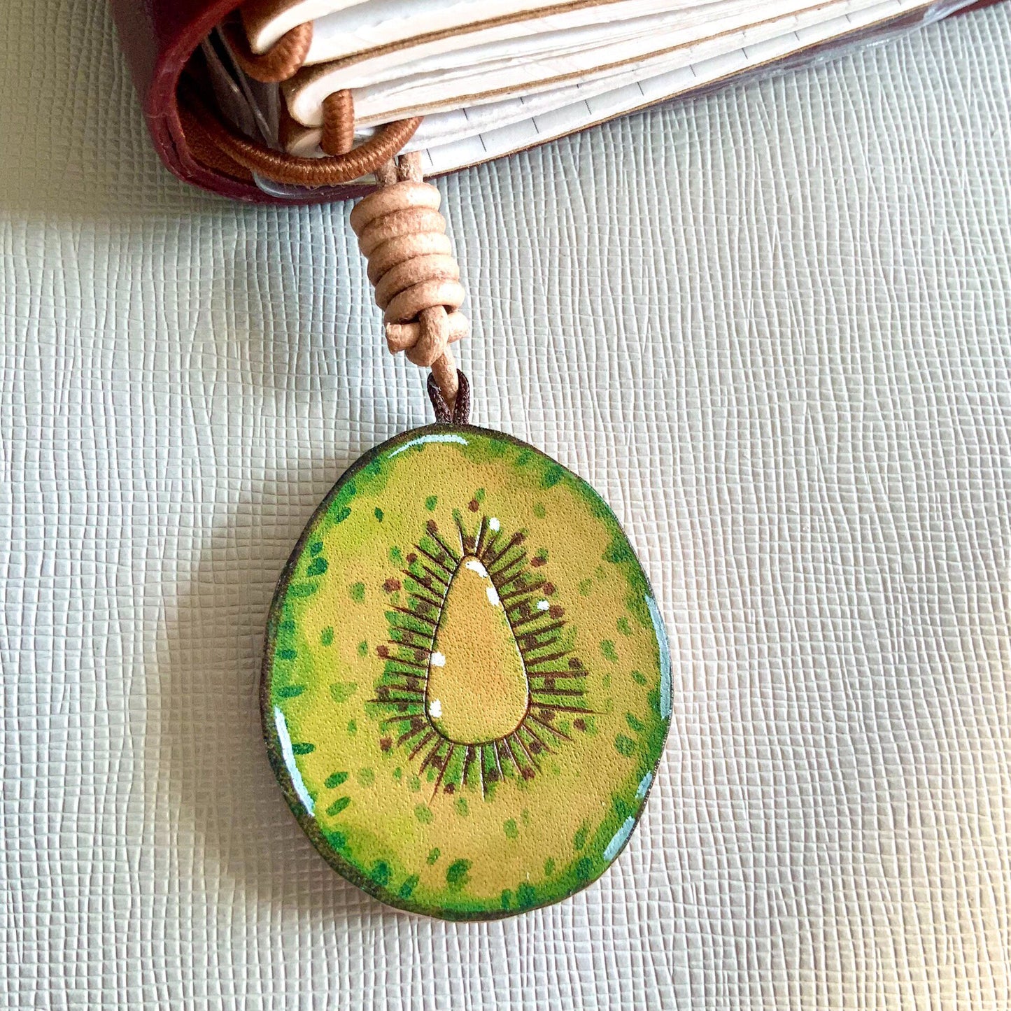 Set of 3 Hand-Painted Vegetable-Tanned Leather Charms