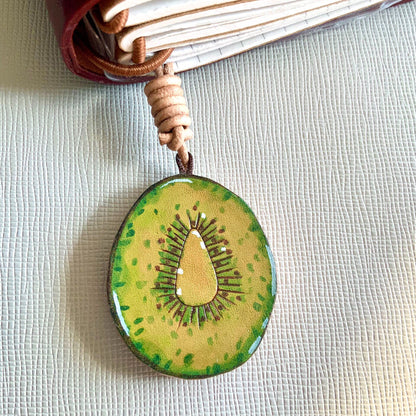 Set of 3 Hand-Painted Vegetable-Tanned Leather Charms