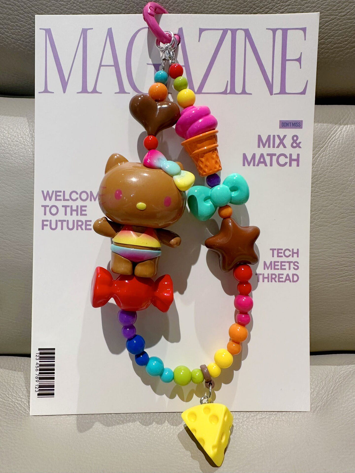 Rainbow Kitty Phone Chain Bag Charm