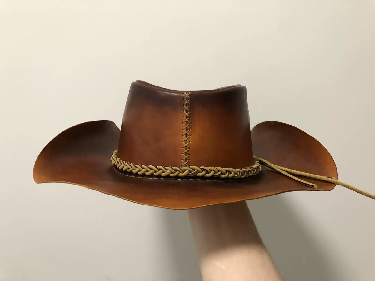 Handmade Leather Cowboy Hat Gradient Brown