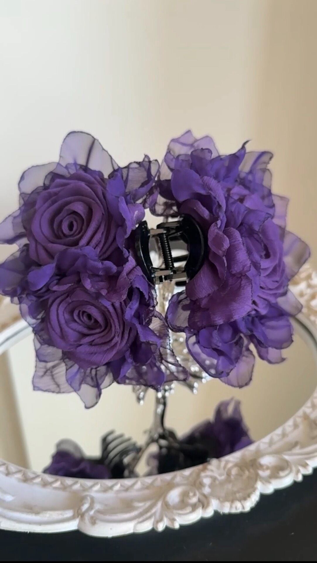 Handmade Fabric Rose Hair Clip