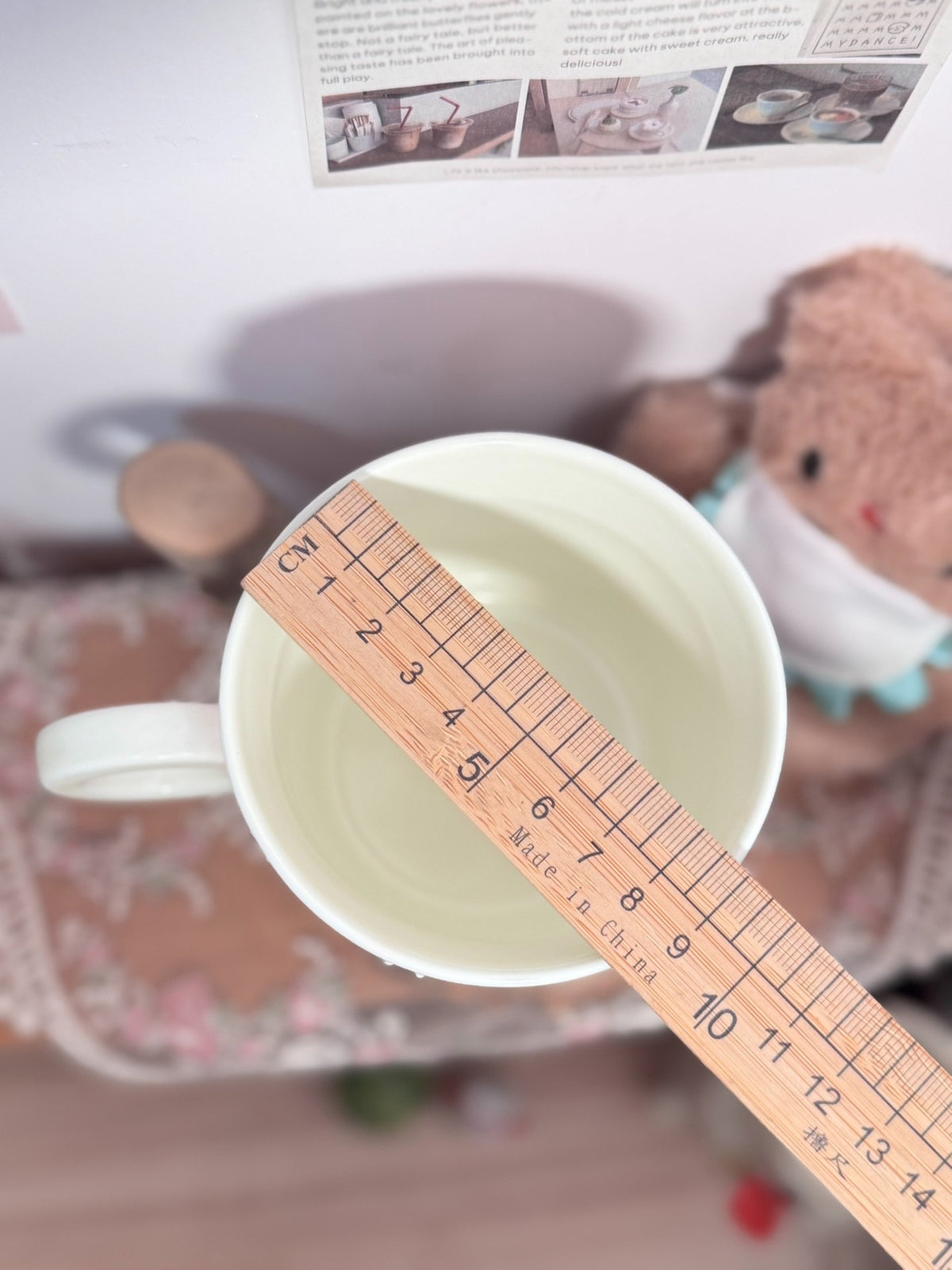 Handmade Ceramic Coffee Mug Strawberry Cat Rabbit Pink