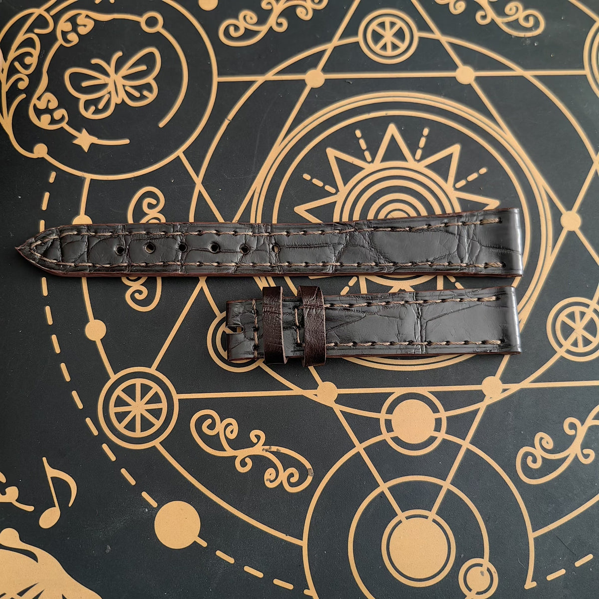 Genuine Leather Crocodile Pattern Watch Strap