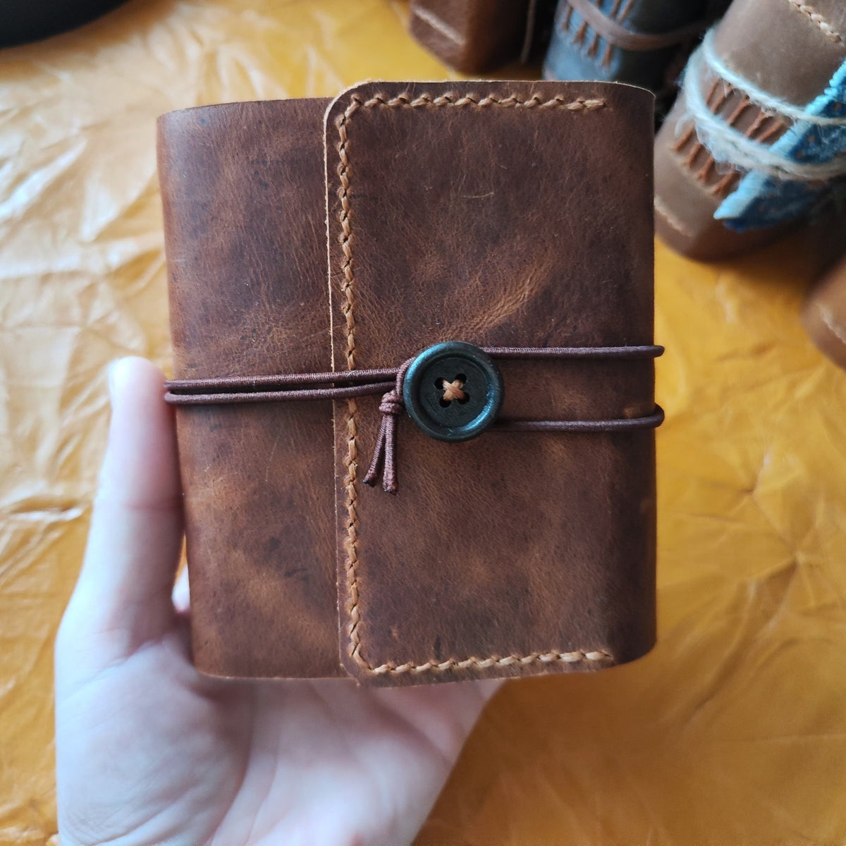 Handcrafted Leather Notebook with Kraft Paper Pages