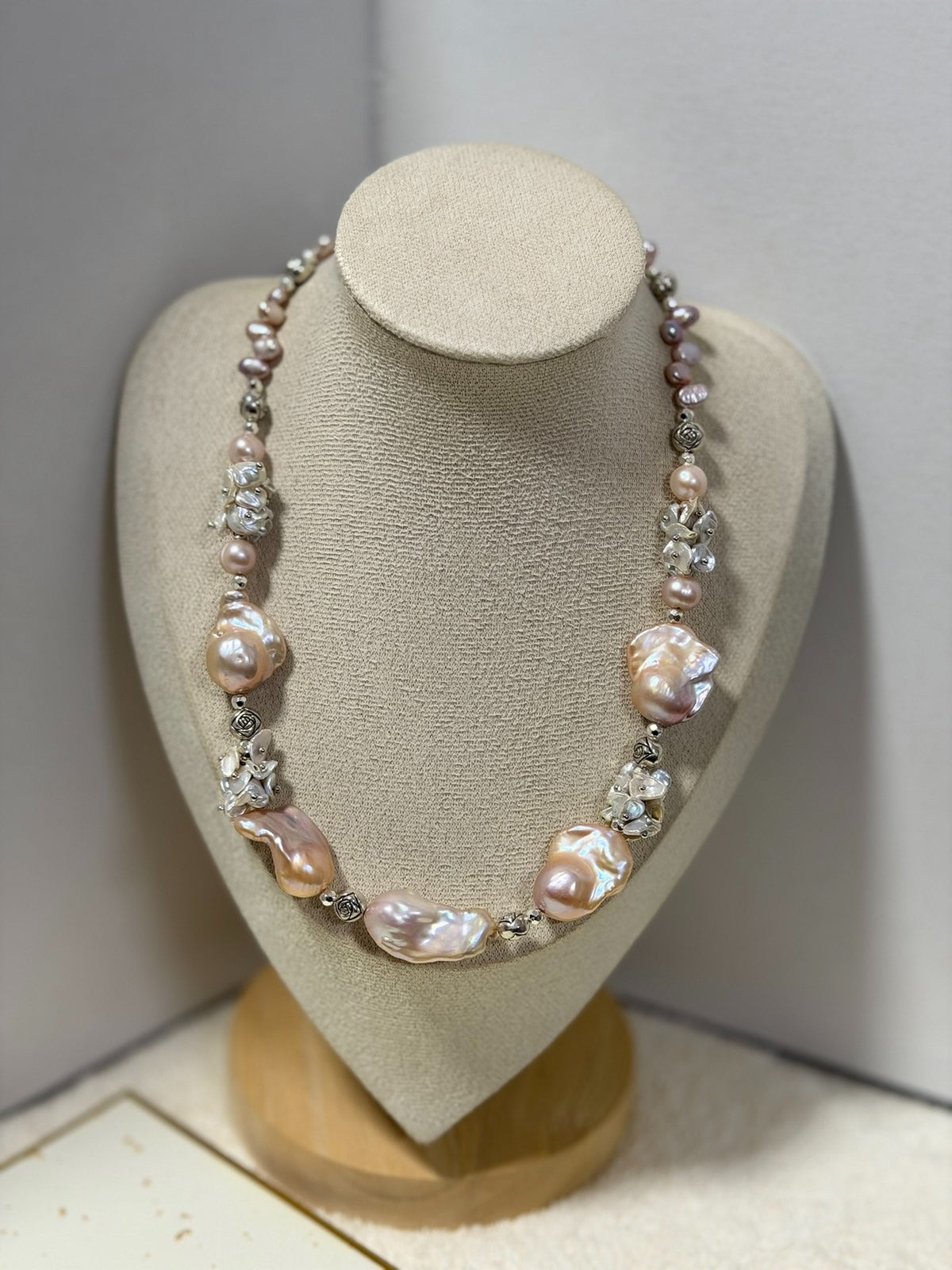 Rose Manor Pink Purple Baroque Pearl Necklace