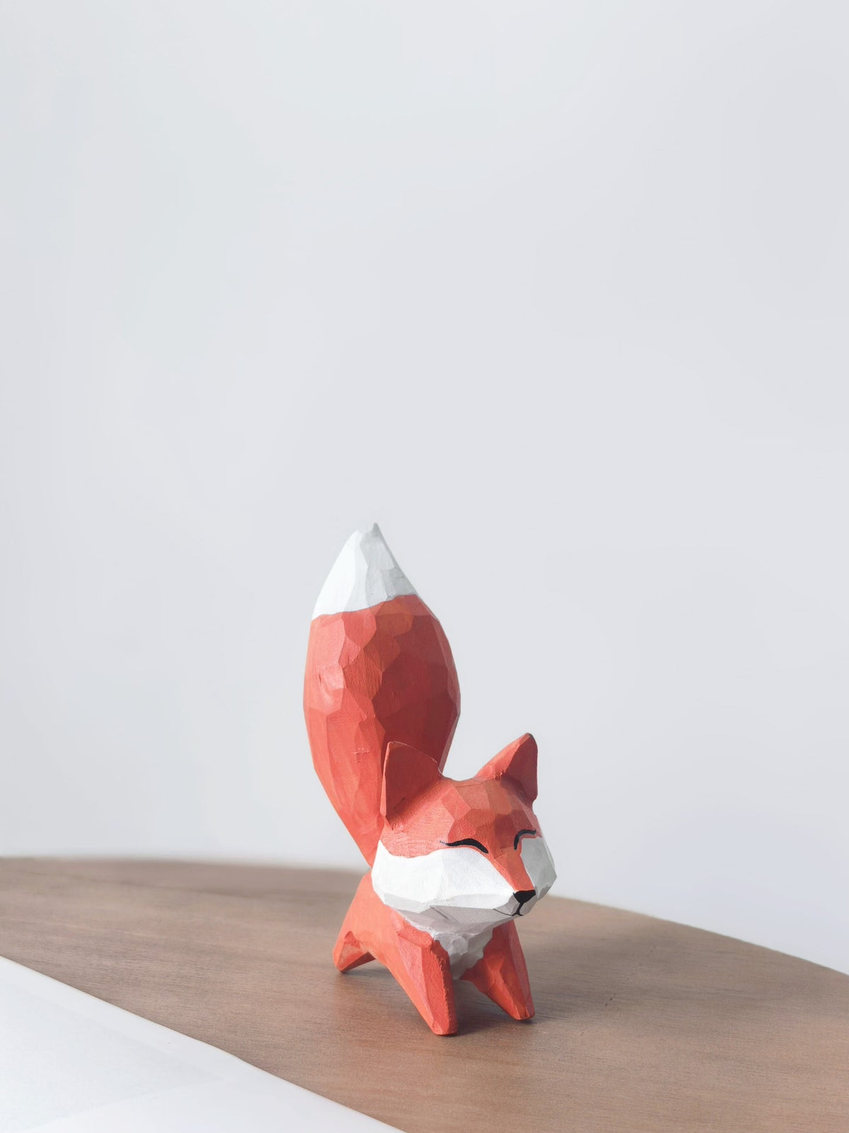 Handgesneden houten vossenfiguruur Healing Ornament
