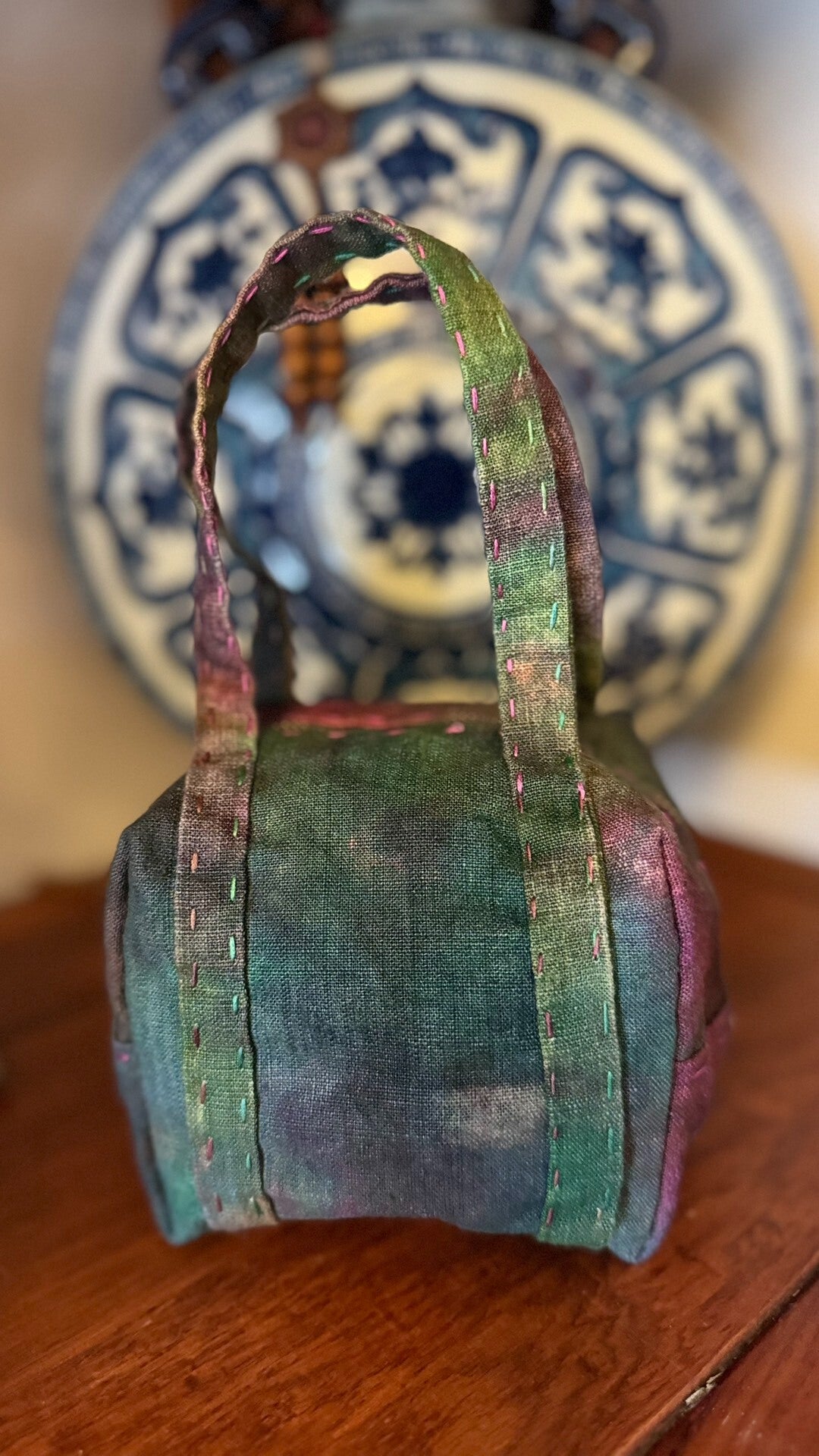 Handwoven Plant-Dyed Boston Handbag