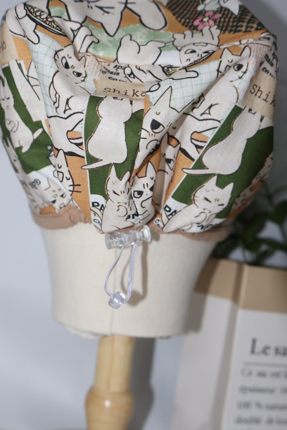 Cartoon Cat Print Cotton Surgical Cap