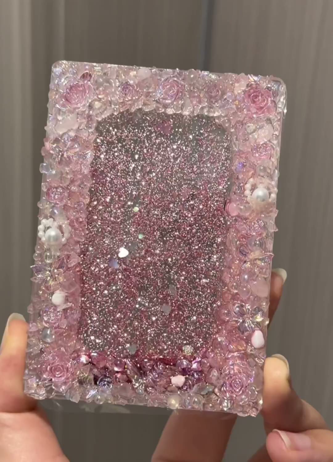 Rosa Liquid Glitter Shaker Kartenhalter