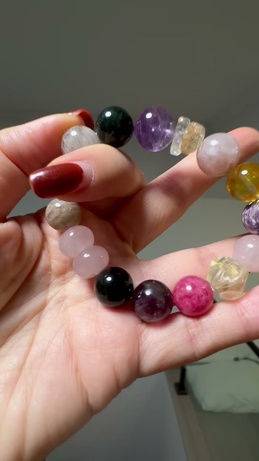 Multi Gemstone Beaded Bracelet Rose Quartz Amethyst