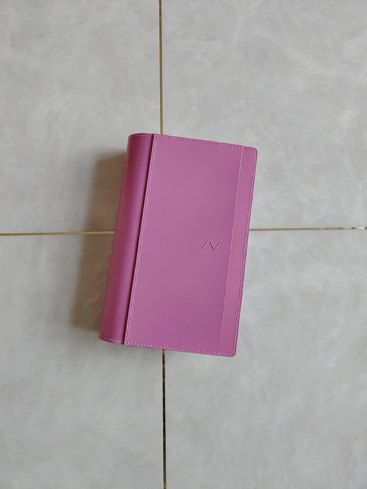 A5 Pink Leather Loose Leaf Notebook
