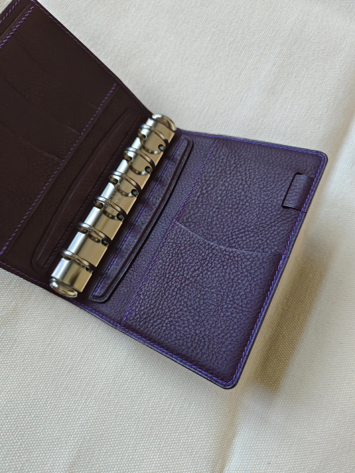 A7 Purple Shell Cordovan Loose Leaf Notebook