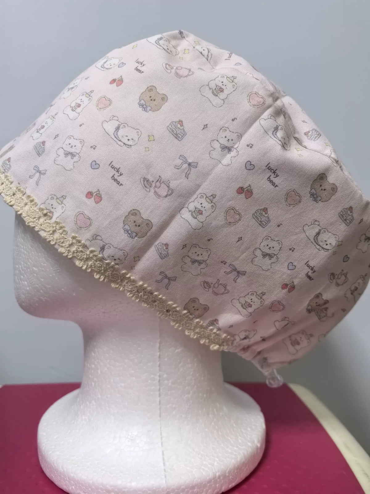 Roze Katoenen Dubbeleagige Chirurgische Cap