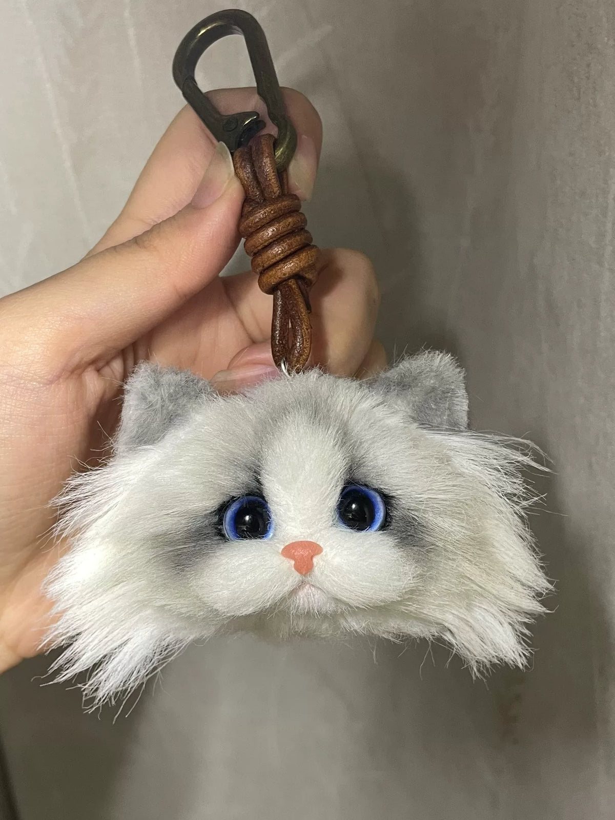 Felt Cat Head Keychain Bag Charm