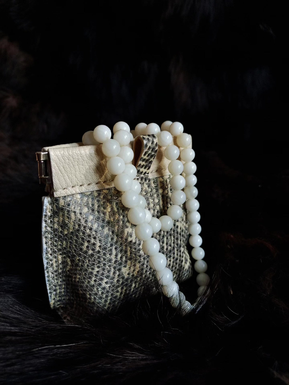 Monetiera in pelle cona texture Himalayan