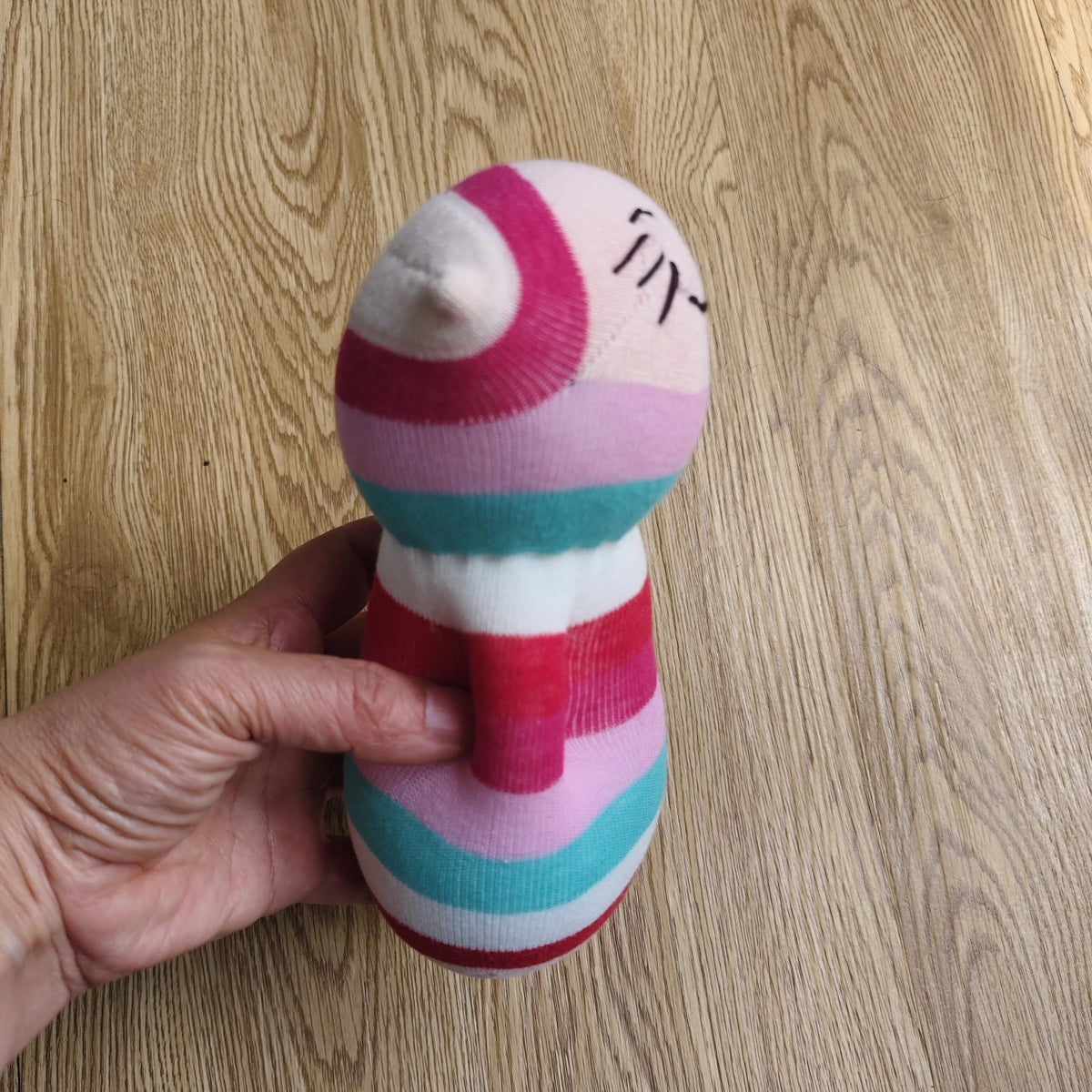 ハンドメイド 靴下人形 招き猫 18cm