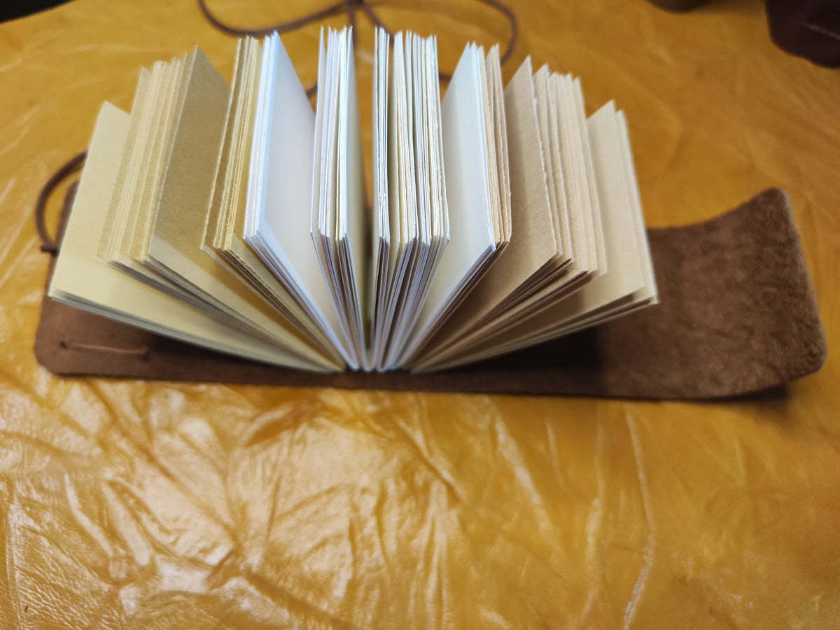 Vintage Cowhide Leather Journal 7x5cm