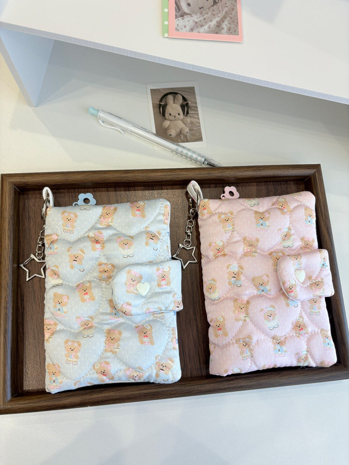 Handmade Quilted Teddy Bear Passport Holder