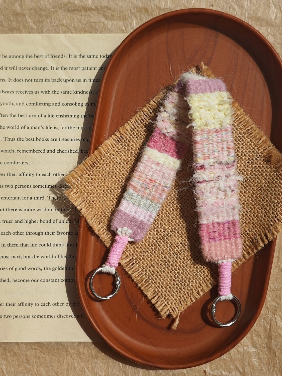 Handwoven Pastel Striped Wrist Strap
