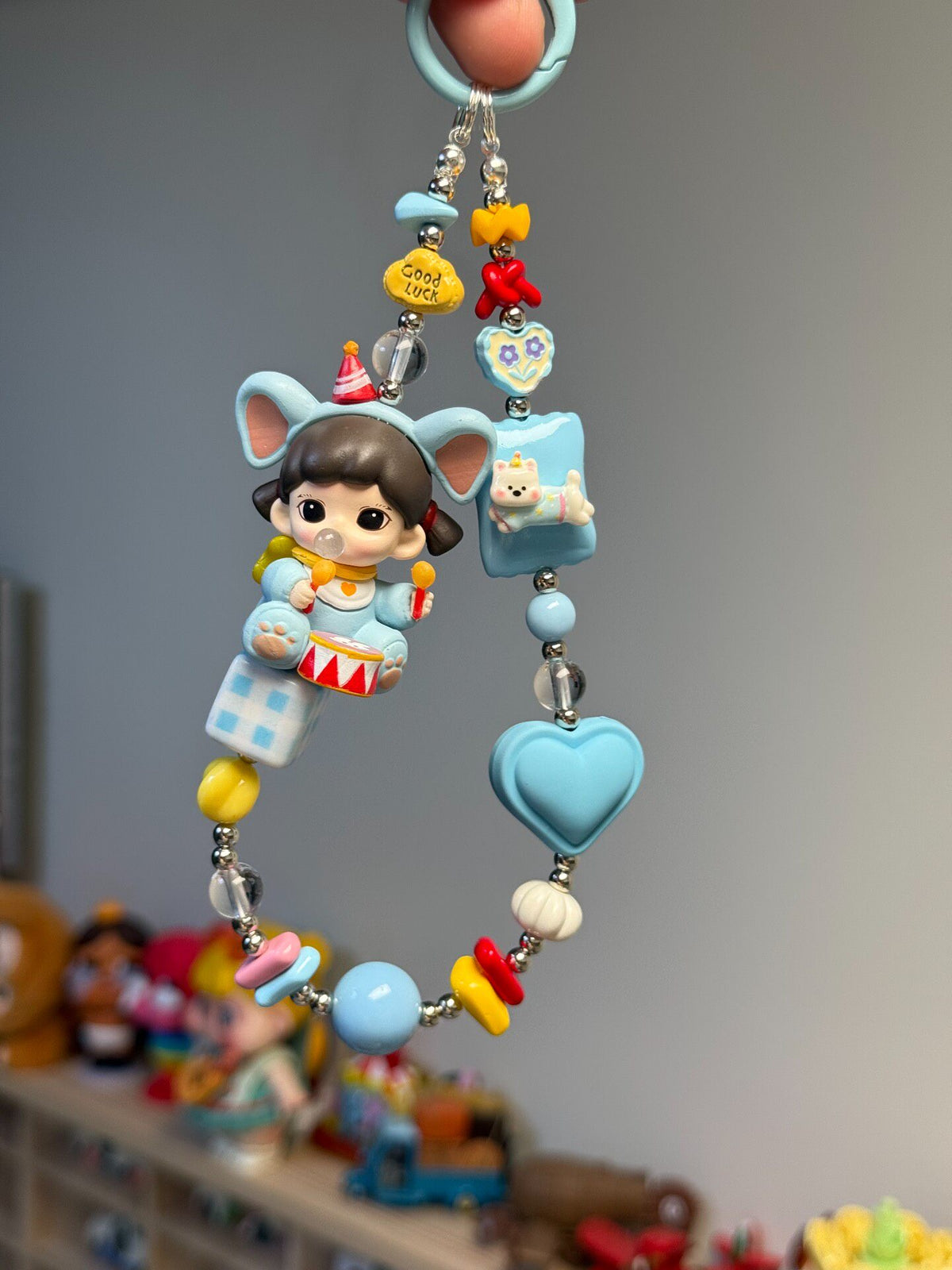 Beaded Girl Figurine Phone Strap Charm
