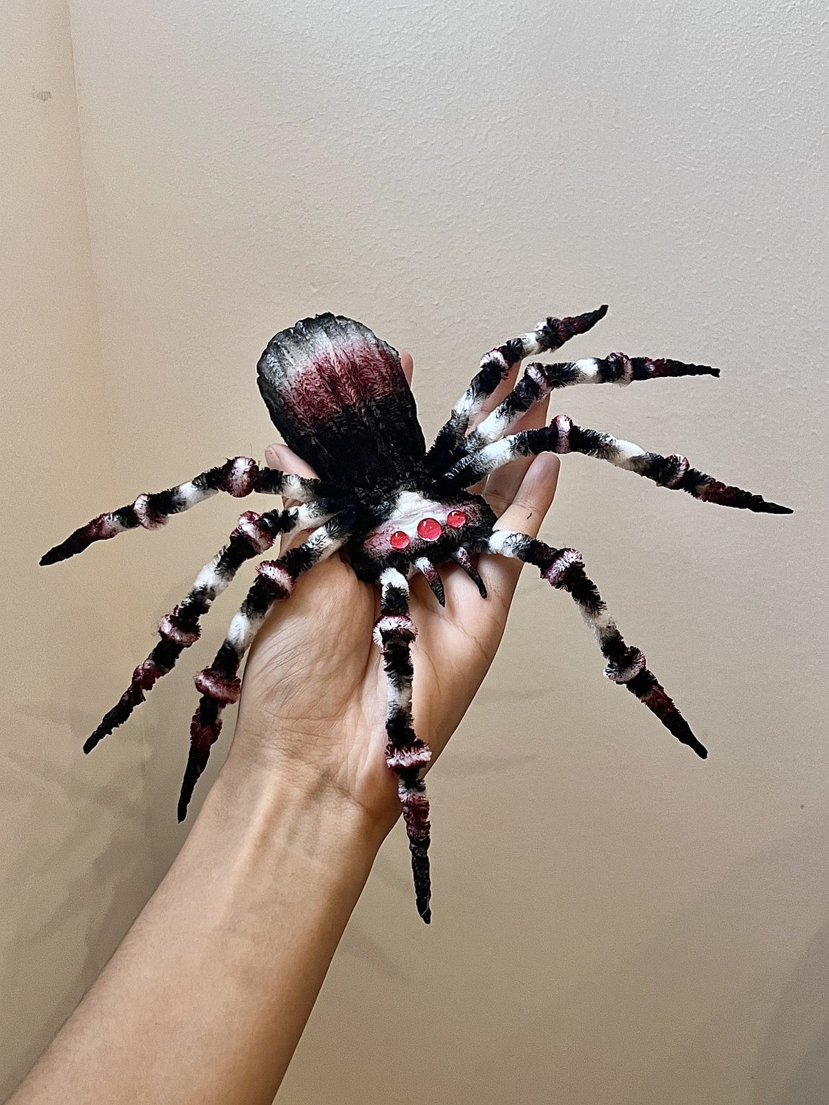 Handmade Chenille Spider Plush Dark Gothic