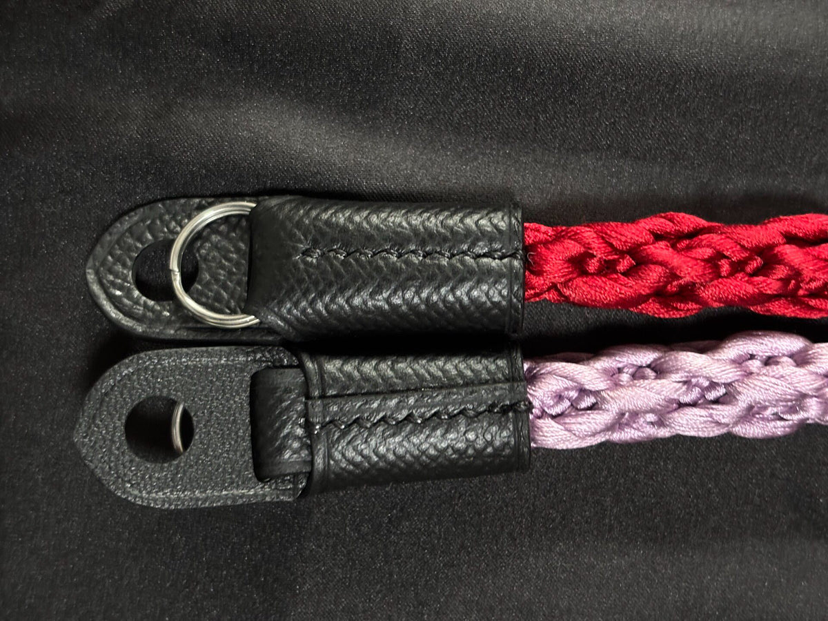 Braided Silk Camera Strap Red Lavender