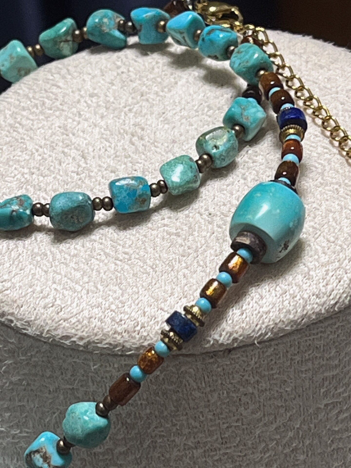 Natural Turquoise Beaded Necklace