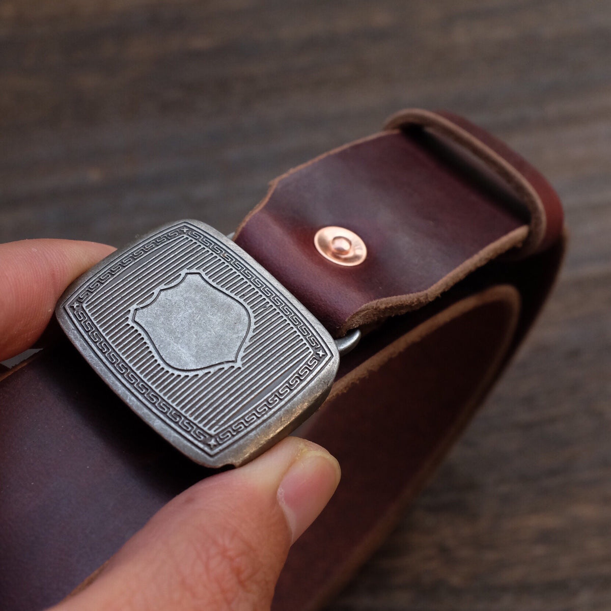 Horween Leather Hinge Buckle Belt