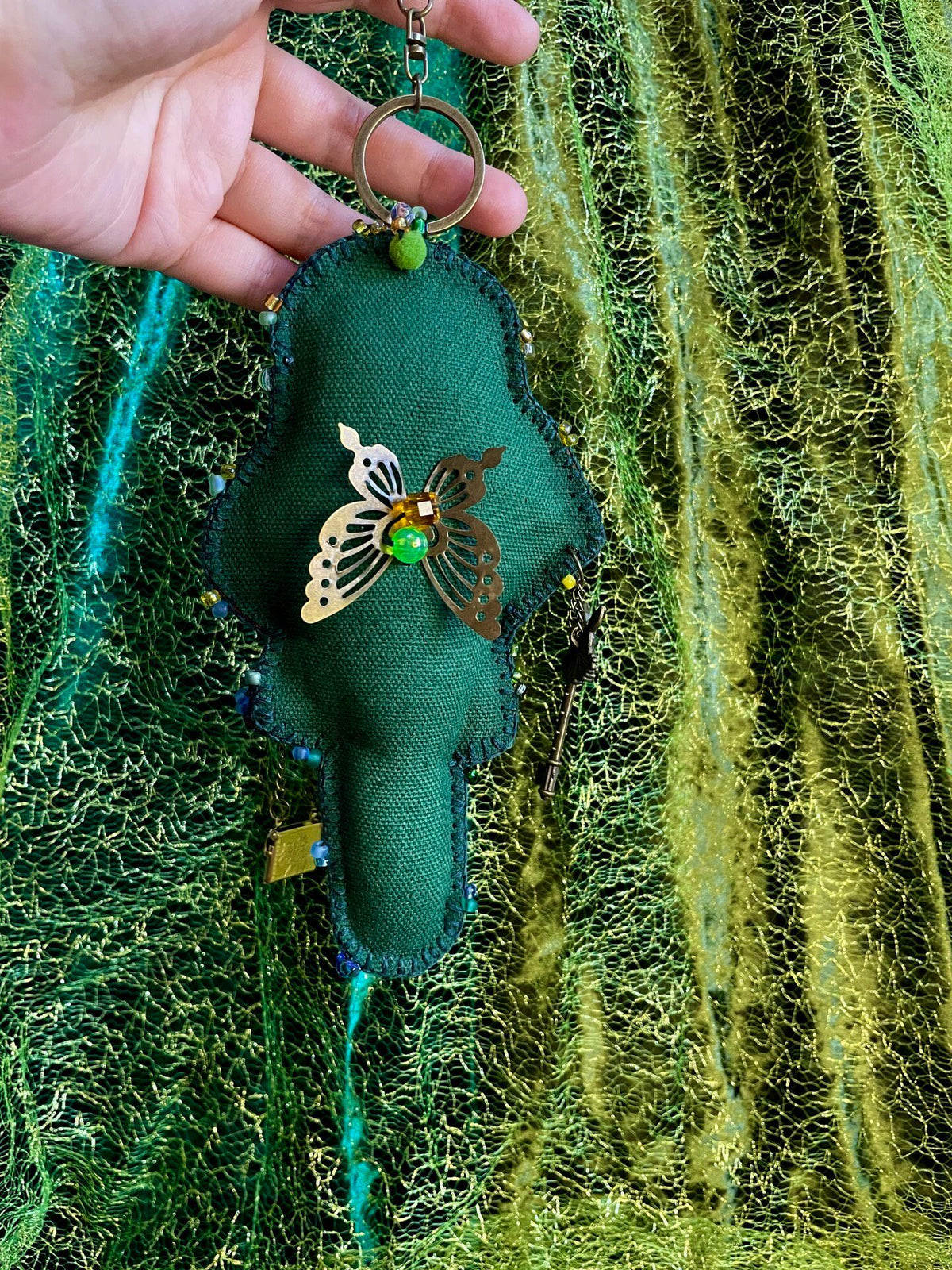 Y2K Beaded Plush Keychain Bag Charm
