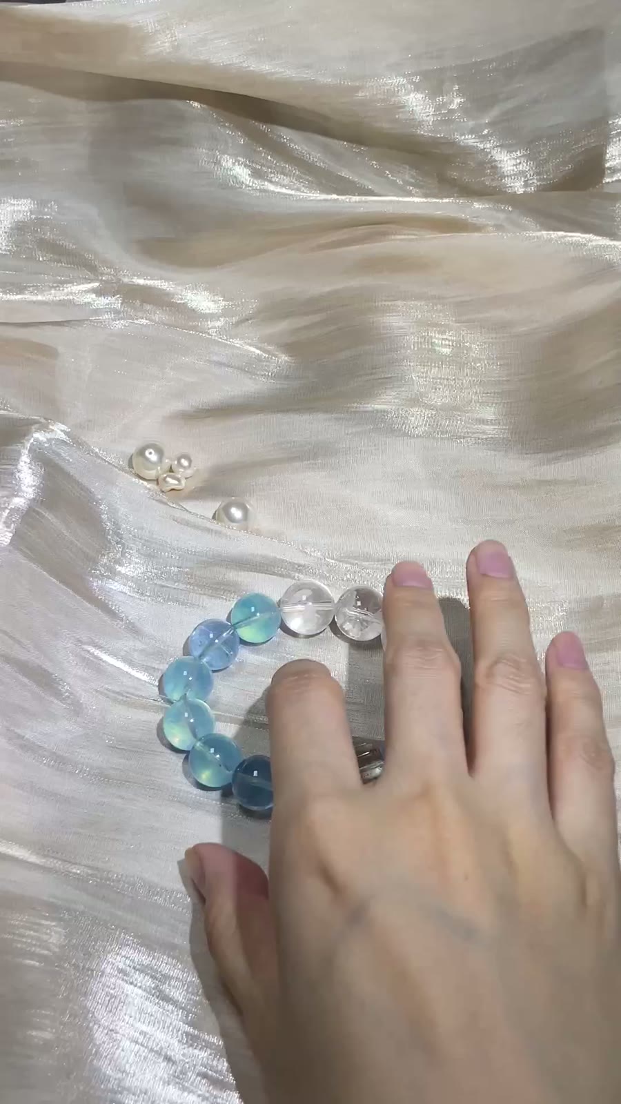 Natural Aquamarine Crystal Bracelet 13-15mm