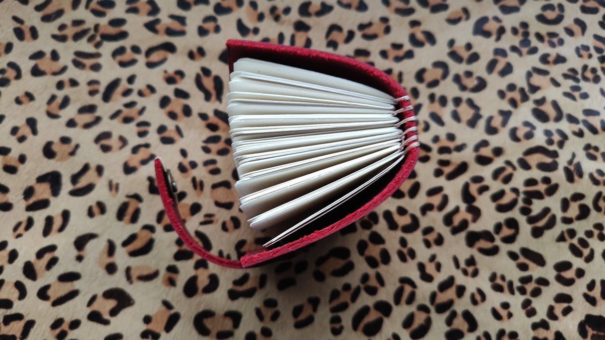 Burgundy Leather Journal Mini Notebook