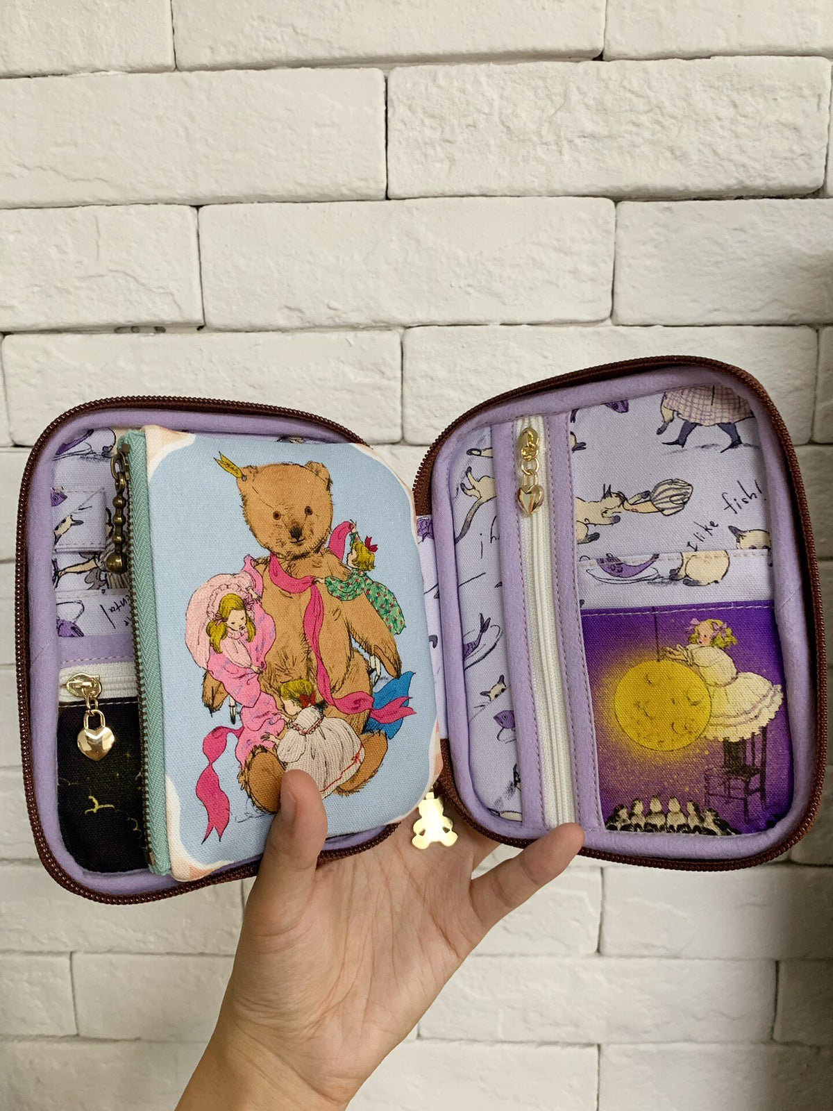 Zippered Book Pouch with Storybook Print