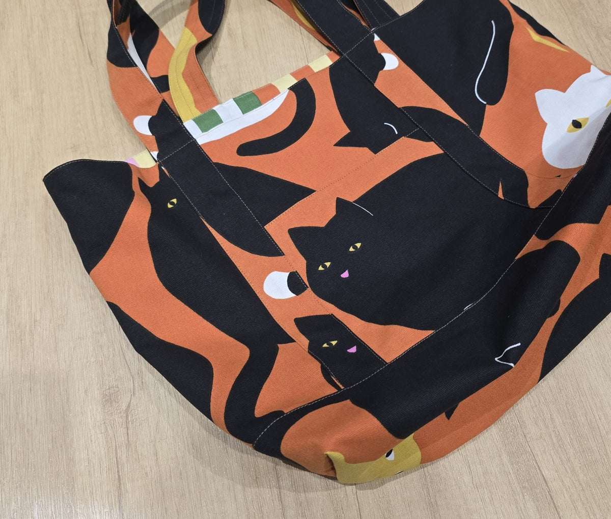 Cat Print Canvas Tote Bag