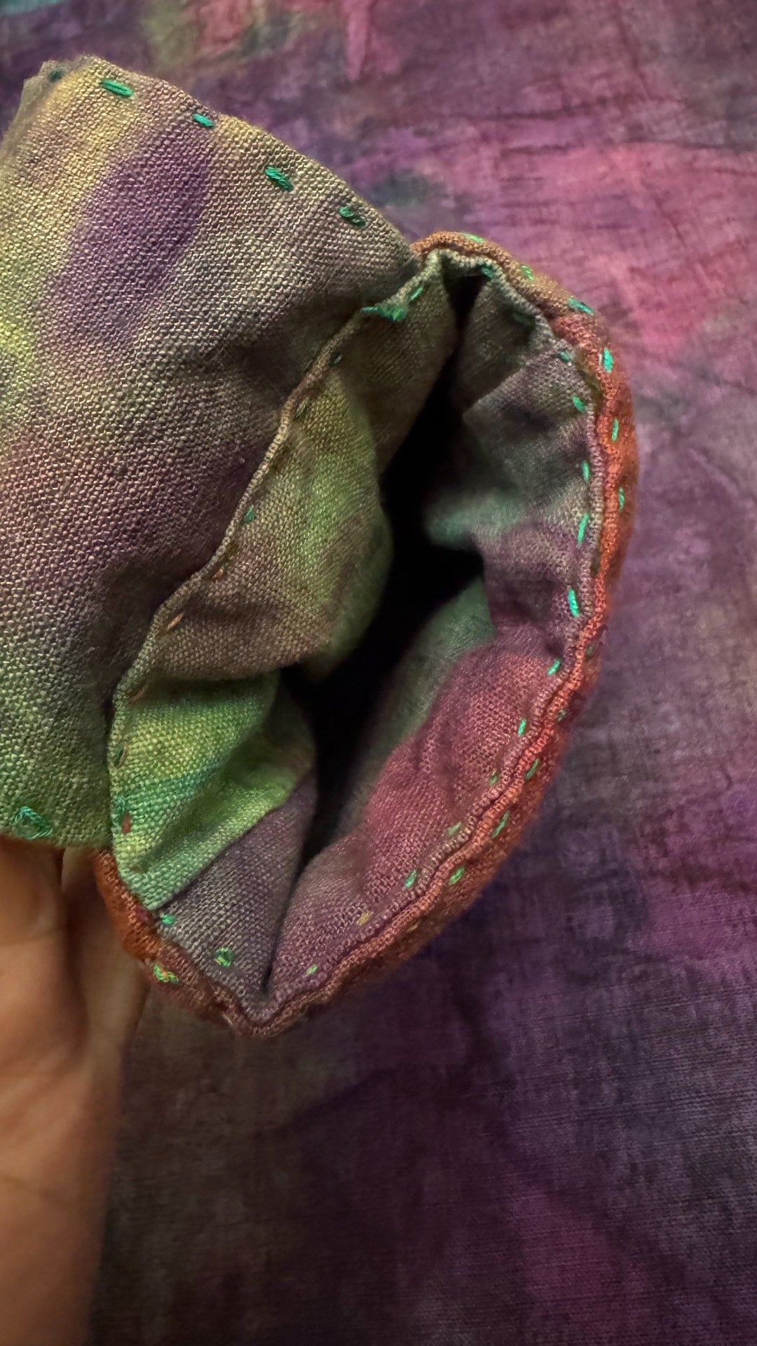 Hand-Dyed Fabric Pouch for Power Bank