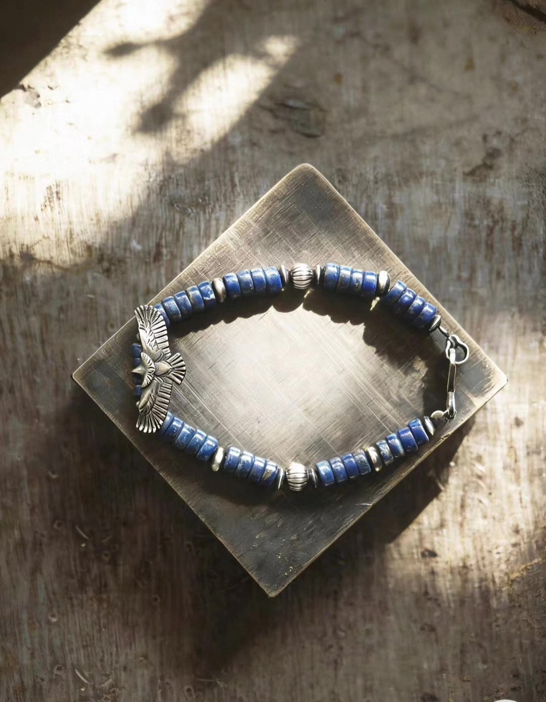 Pulseira Águia de Lápis-Lazúli em Prata 925