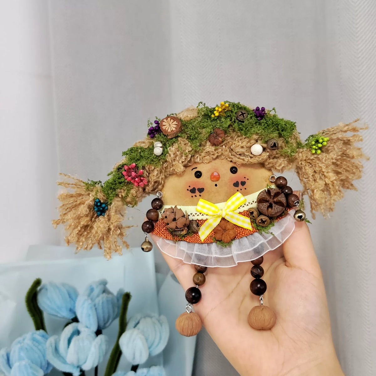 Handcrafted Forest Fairy Entada Pod Doll Charm