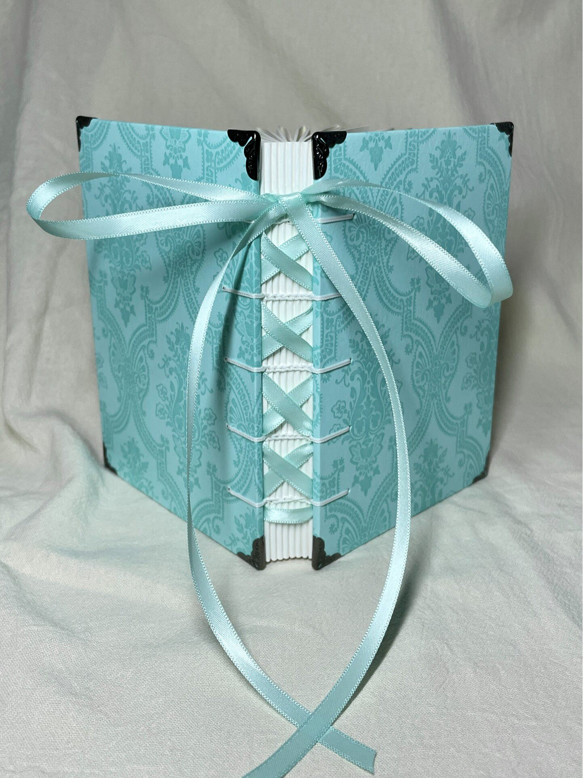 Handmade Notebook Turquoise Baroque Pattern