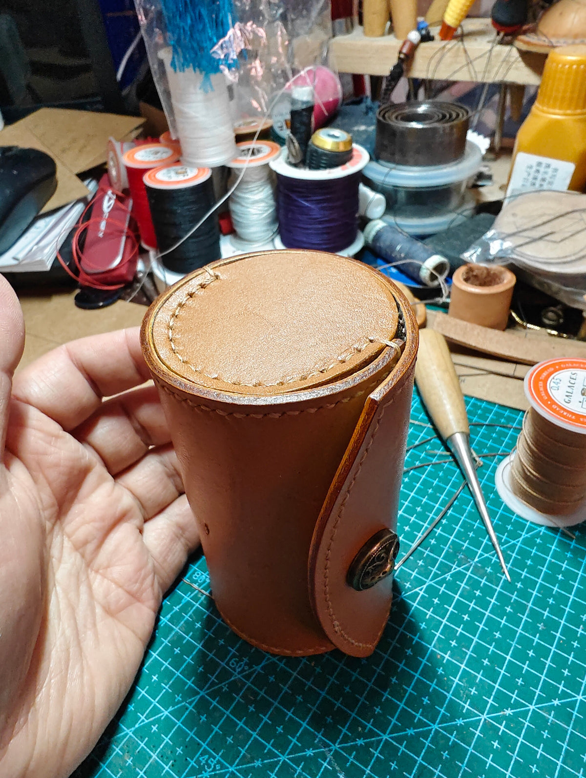 フルグレインレザー ハンドメイド 収納ボックス