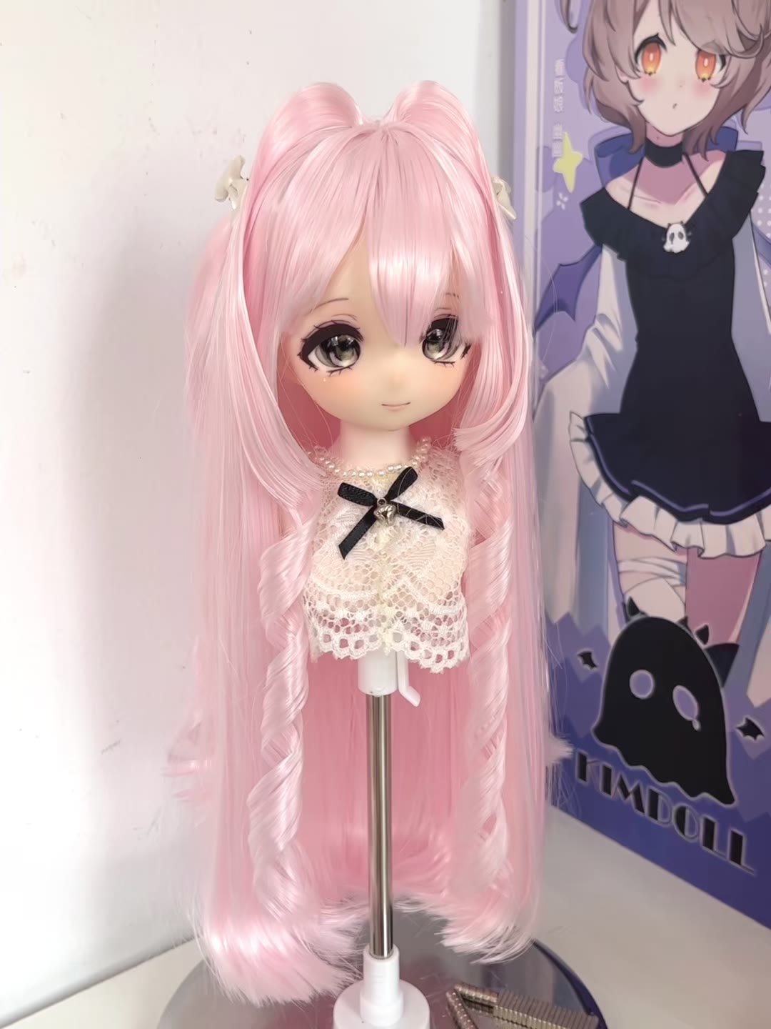 Pastel Pink Doll Wig with Twin Tails