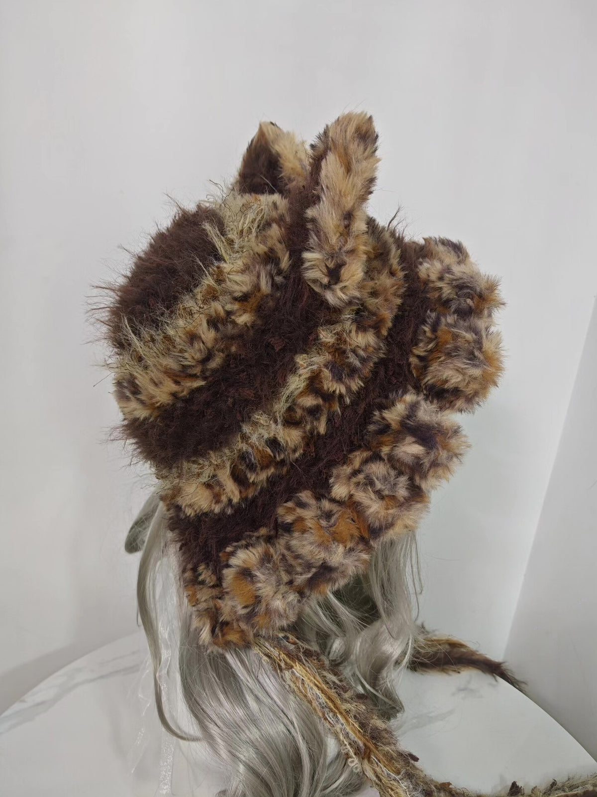 Leopard Print Fox Hat with Upright Ears