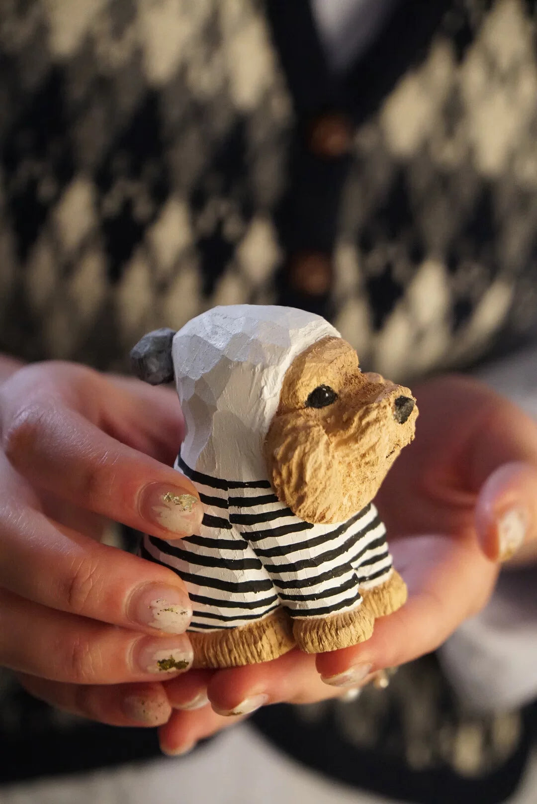 Hand Carved Wooden Pet Figurine
