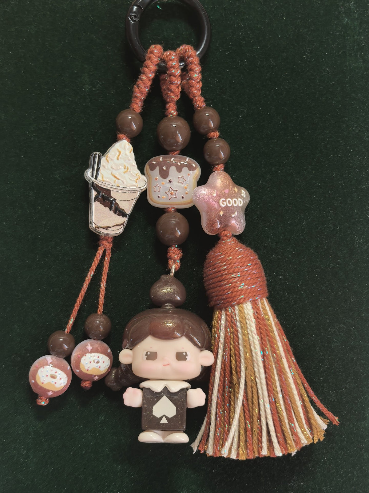 Handcrafted Playing Card Girl Phone Charm Keychain