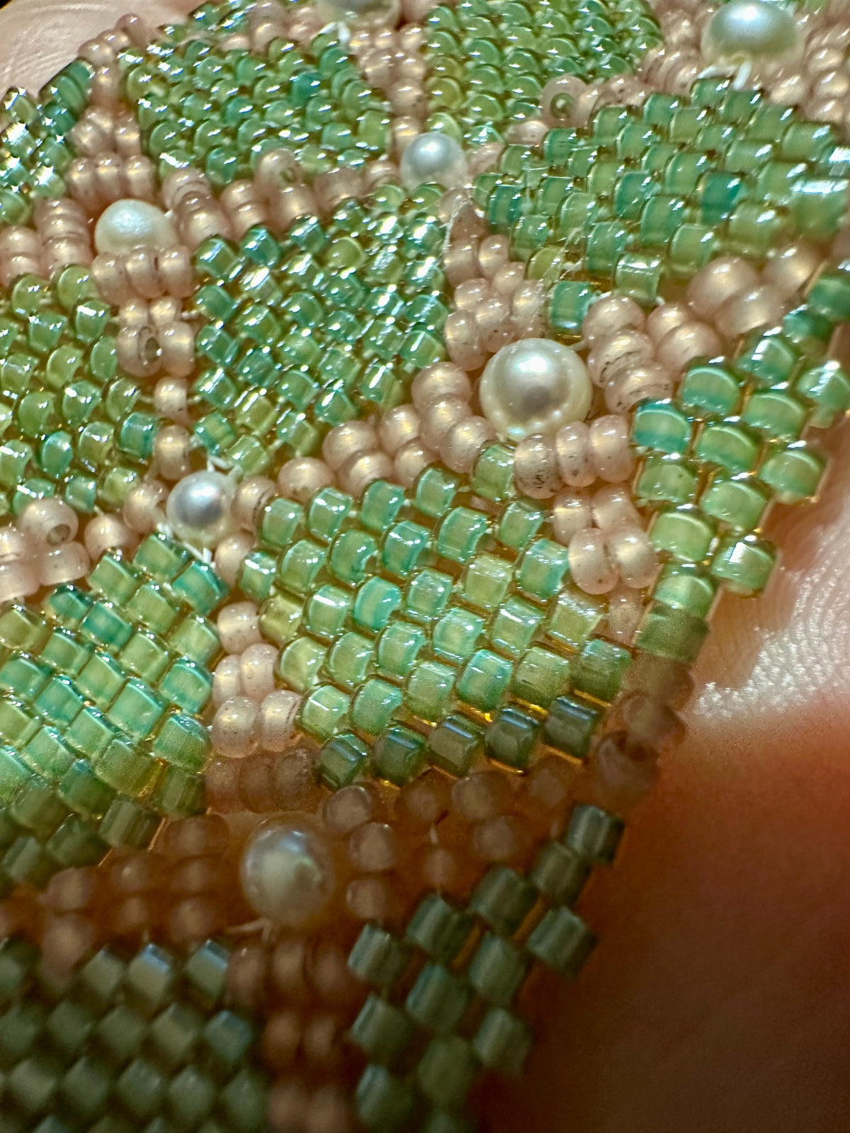 Handcrafted Beaded Bracelet with Natural Pearls