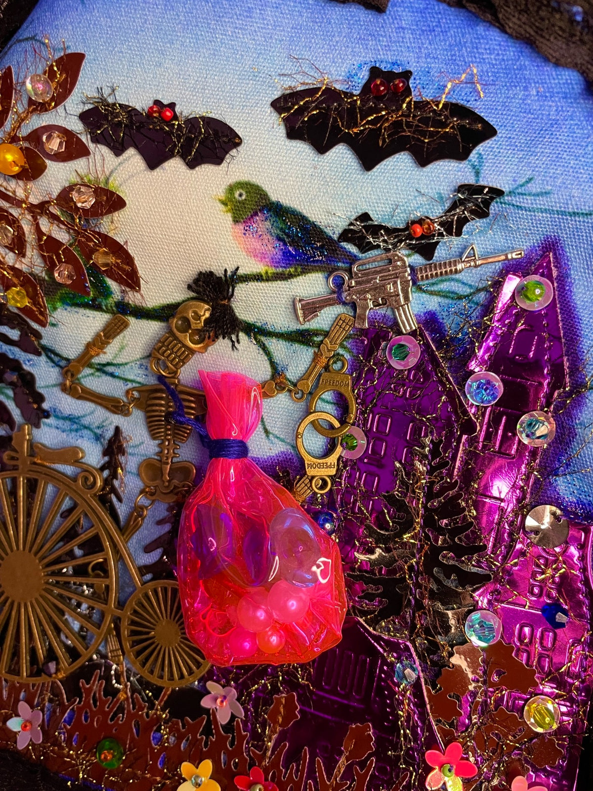 Y2K Gothic Beaded Bag Charm