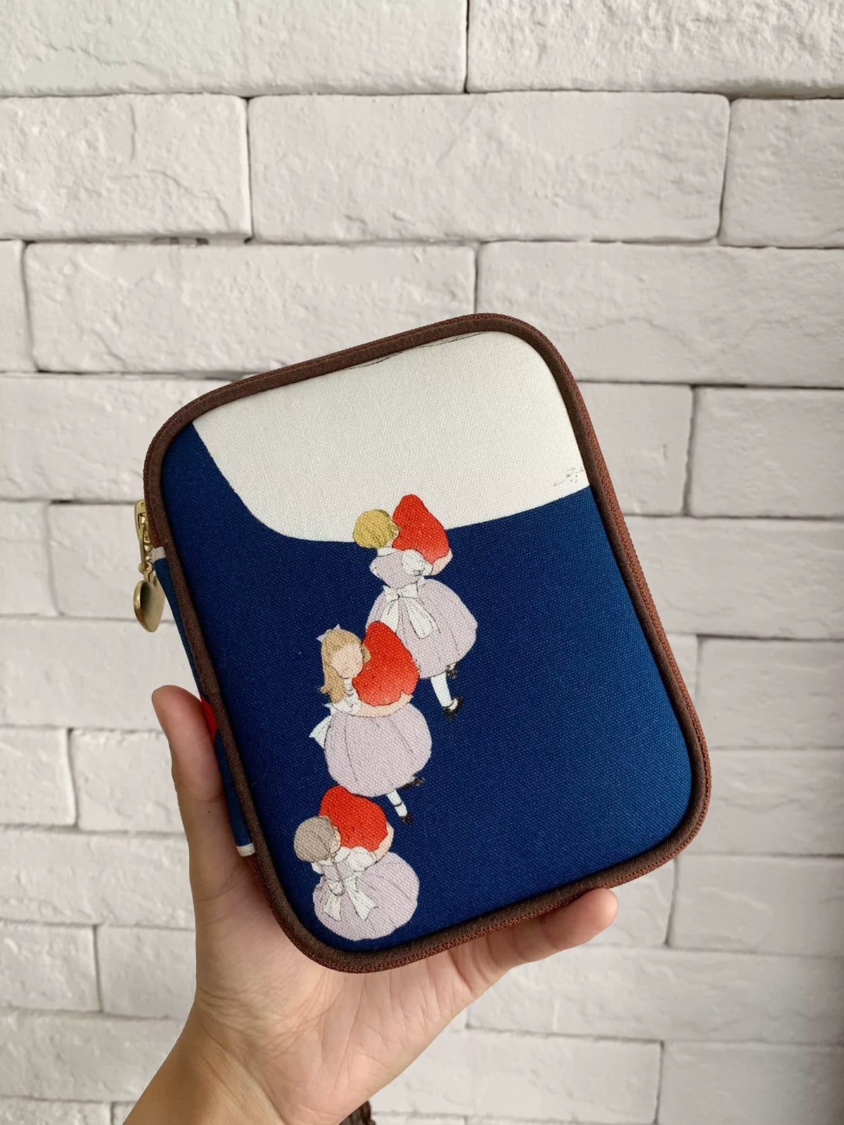 Navy Fabric Zip Ring Binder Case