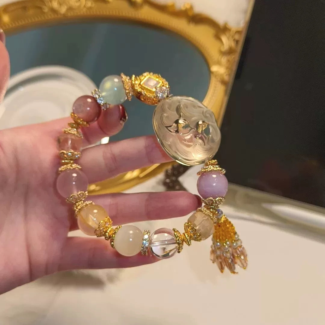 Gelber Quarz Fuchs Armband mit mehreren Edelsteinen