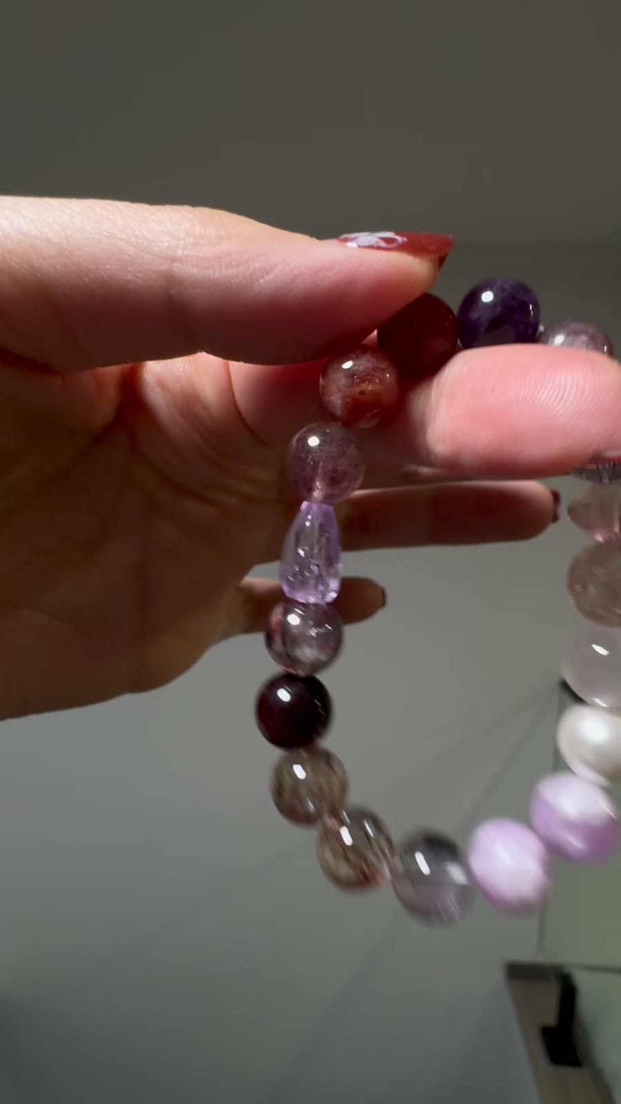 Amethyst Beaded Bracelet 10mm Mixed Gemstones