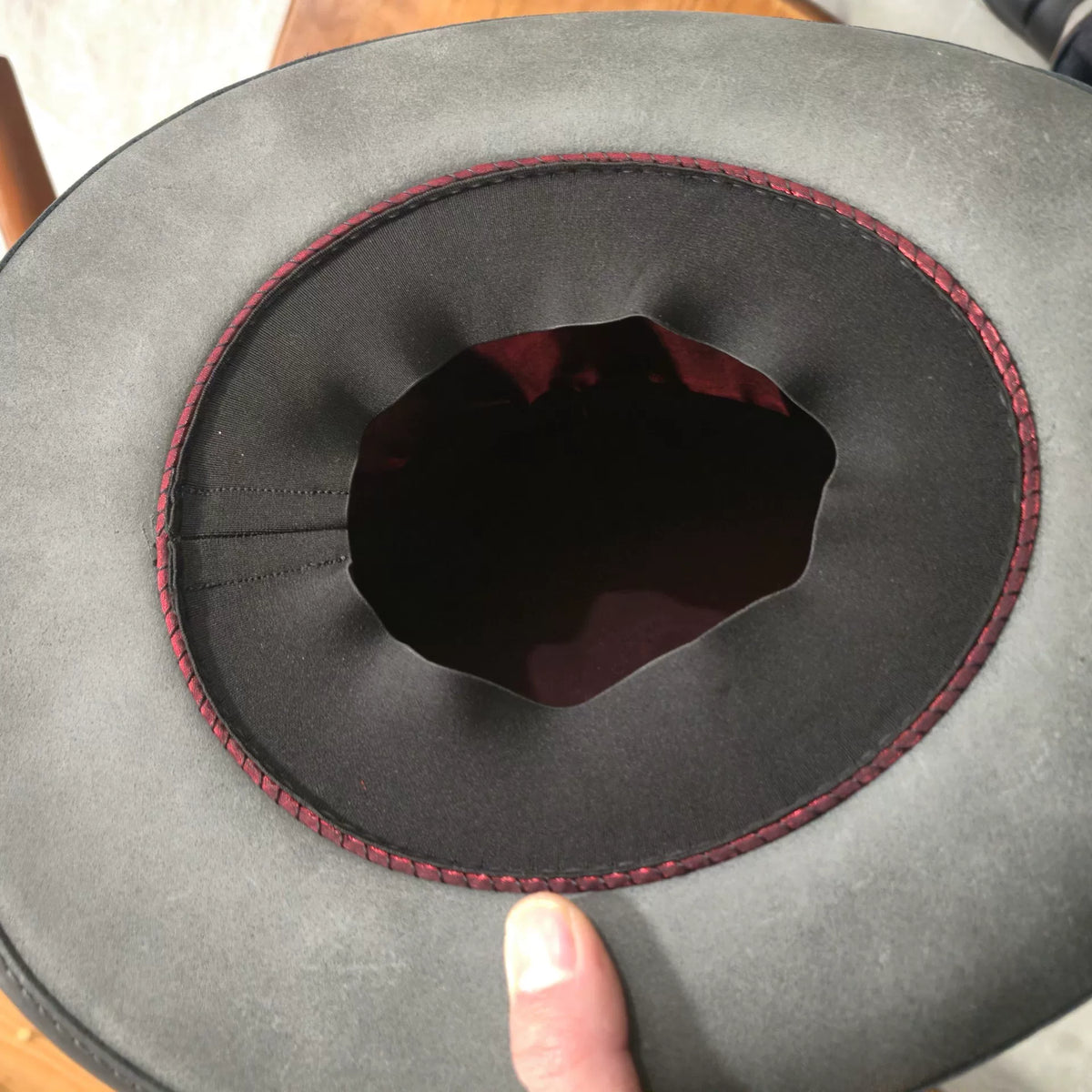 Black Leather Slash Top Hat